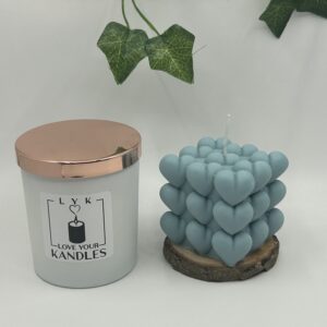 Bougie a bulles de cœur